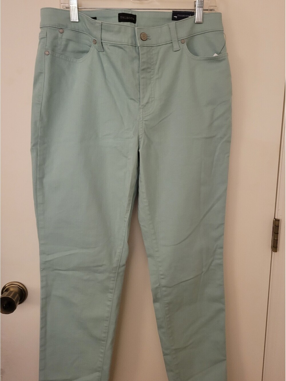 Talbots Women's Slim Ankle Jeans Mint Green Mid-Rise Stretch Size 12 NWT Classic - Picture 3 of 9